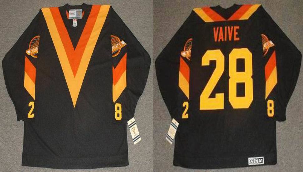 2019 Men Vancouver Canucks #28 Vaive Black CCM NHL jerseys